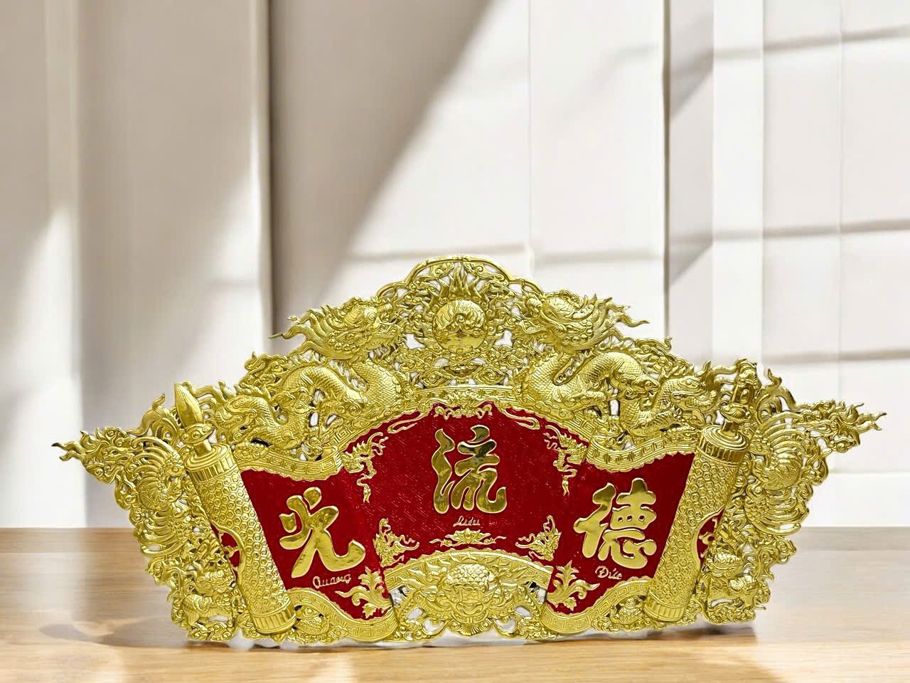 Hoành phi câu đối bằng đồng tô nên đỏ KT 1M55_thumbnail_1