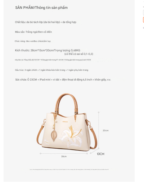 Túi Xách Hoa Lily Thanh Lịch Aokang_thumbnail_5