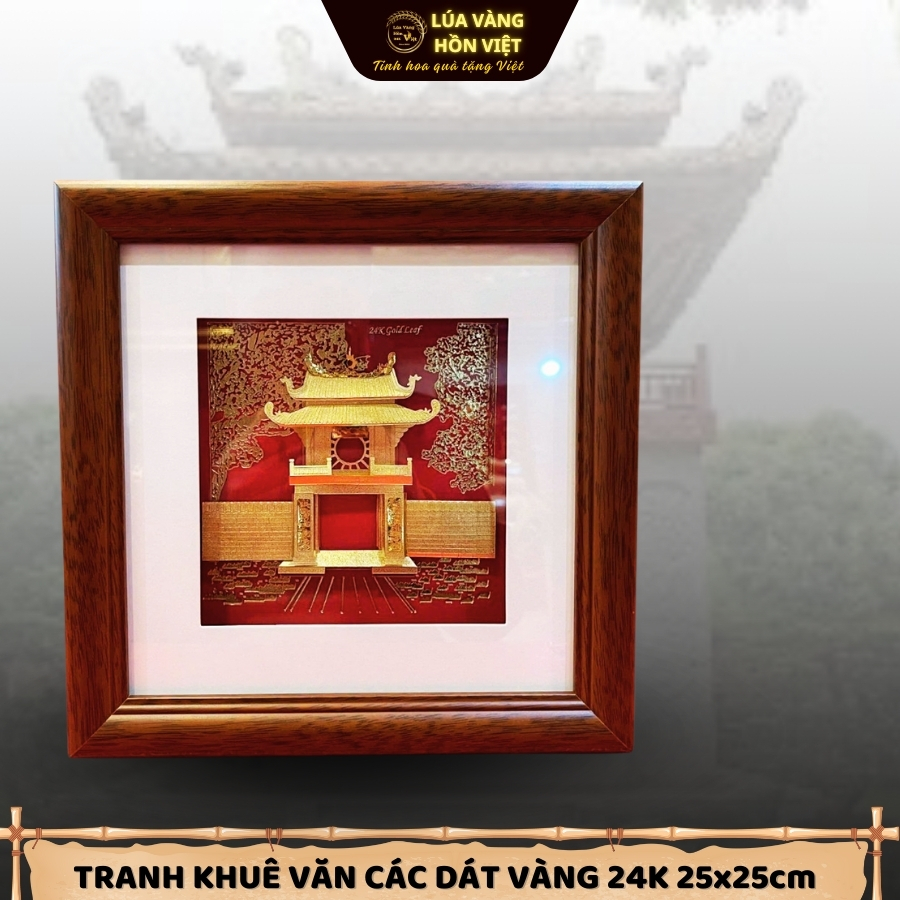 TRANH KHUÊ VĂN CÁC DÁT VÀNG 24K 25x25cm_thumbnail_0