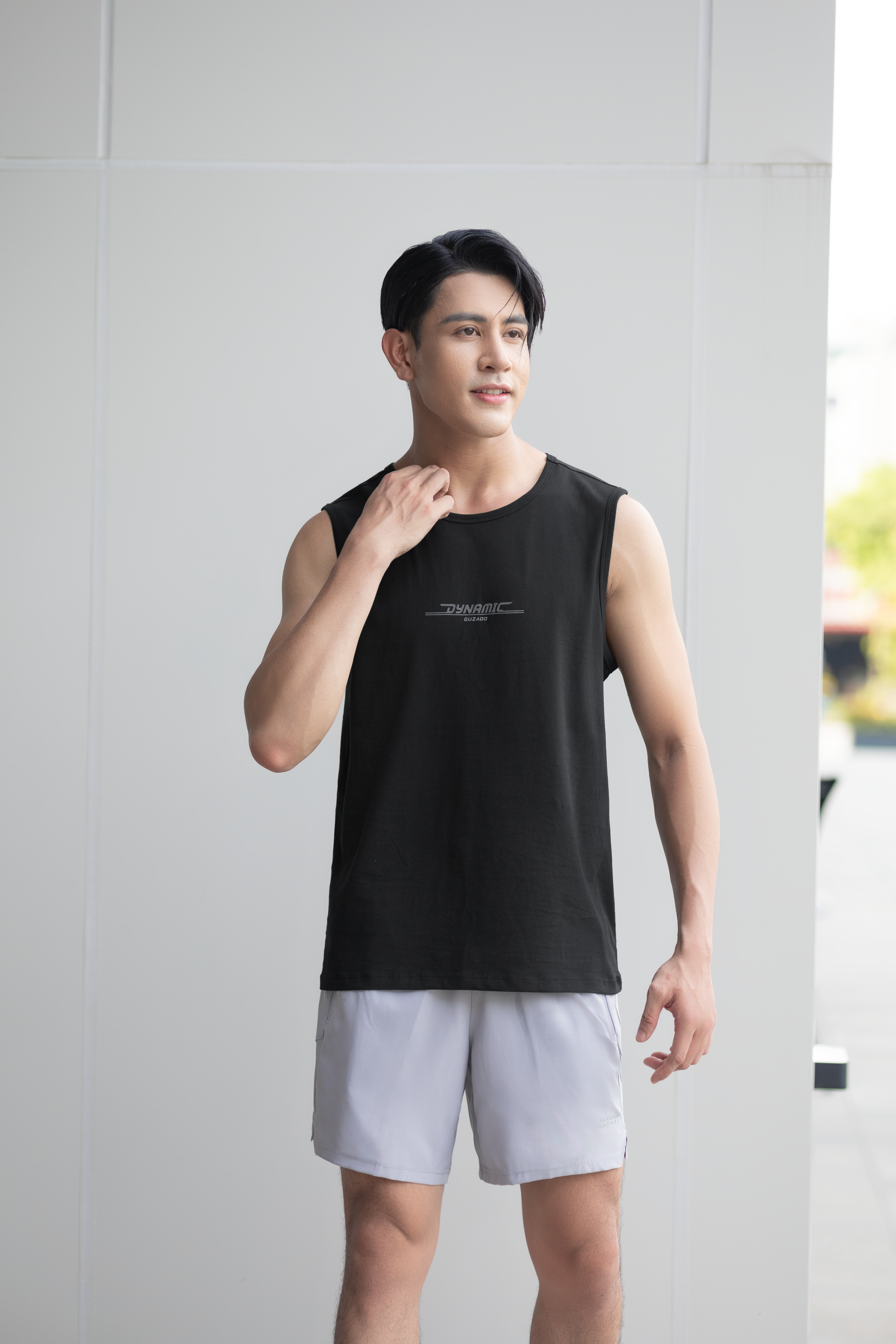 Áo Tanktop Nam GUZADO Ba Lỗ Trơn, Vải Cotton Cao cấp GTT02_thumbnail_1