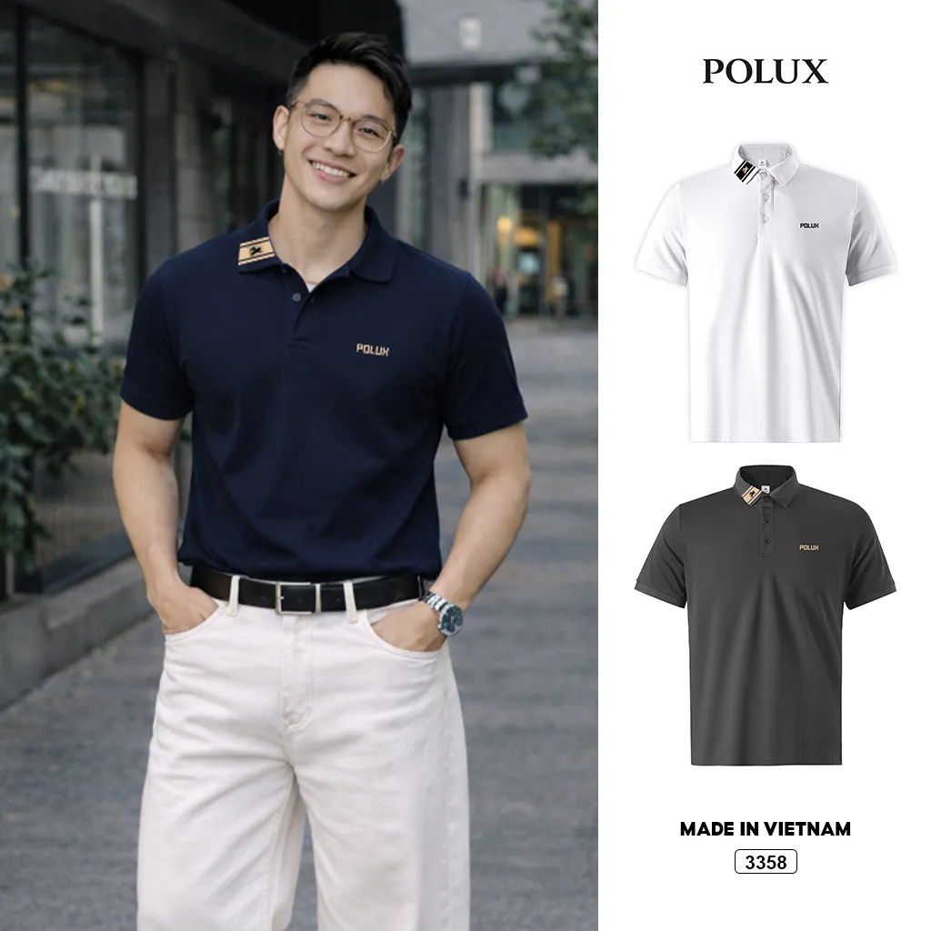 Áo polo cá sấu nam trẻ trung Polux chuẩn form 3358