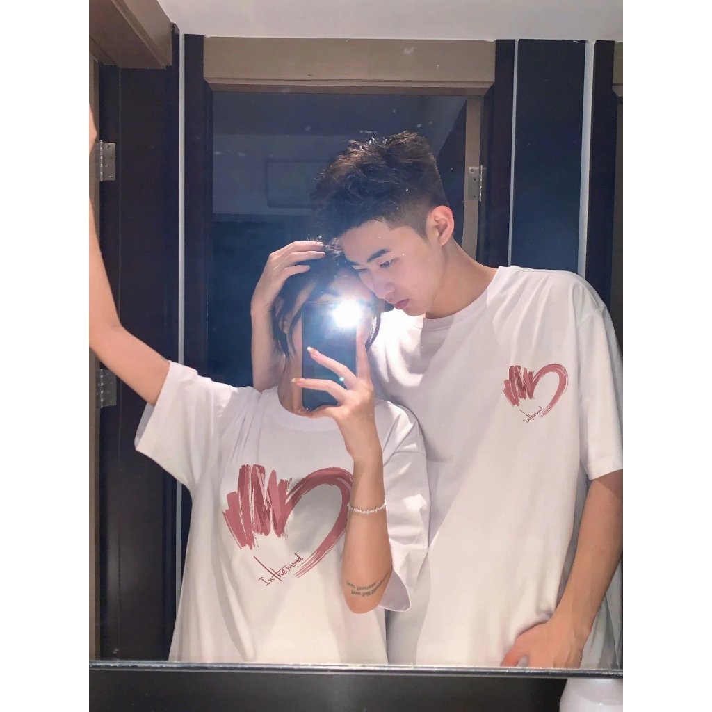 Áo thun couple trái tim local brand form rộng ATD783 Miucho cotton cổ tròn in graphic_thumbnail_5