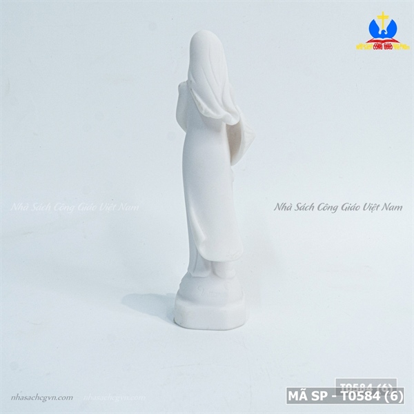 Tượng sứ Mẹ nón lá 13cm trắng ✔_thumbnail_2