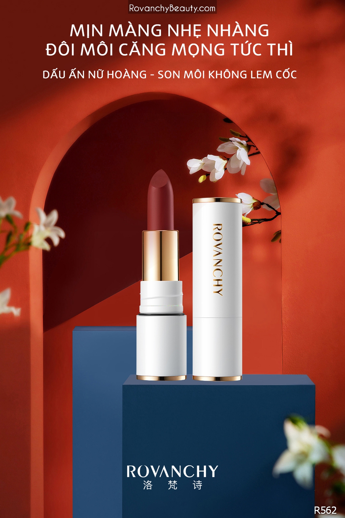 Son Lì Cao Cấp R562 ROVANCHY Không Trôi, Bền Màu, Lên Môi Mềm Mịn, Mẫu Mới 2025_thumbnail_5