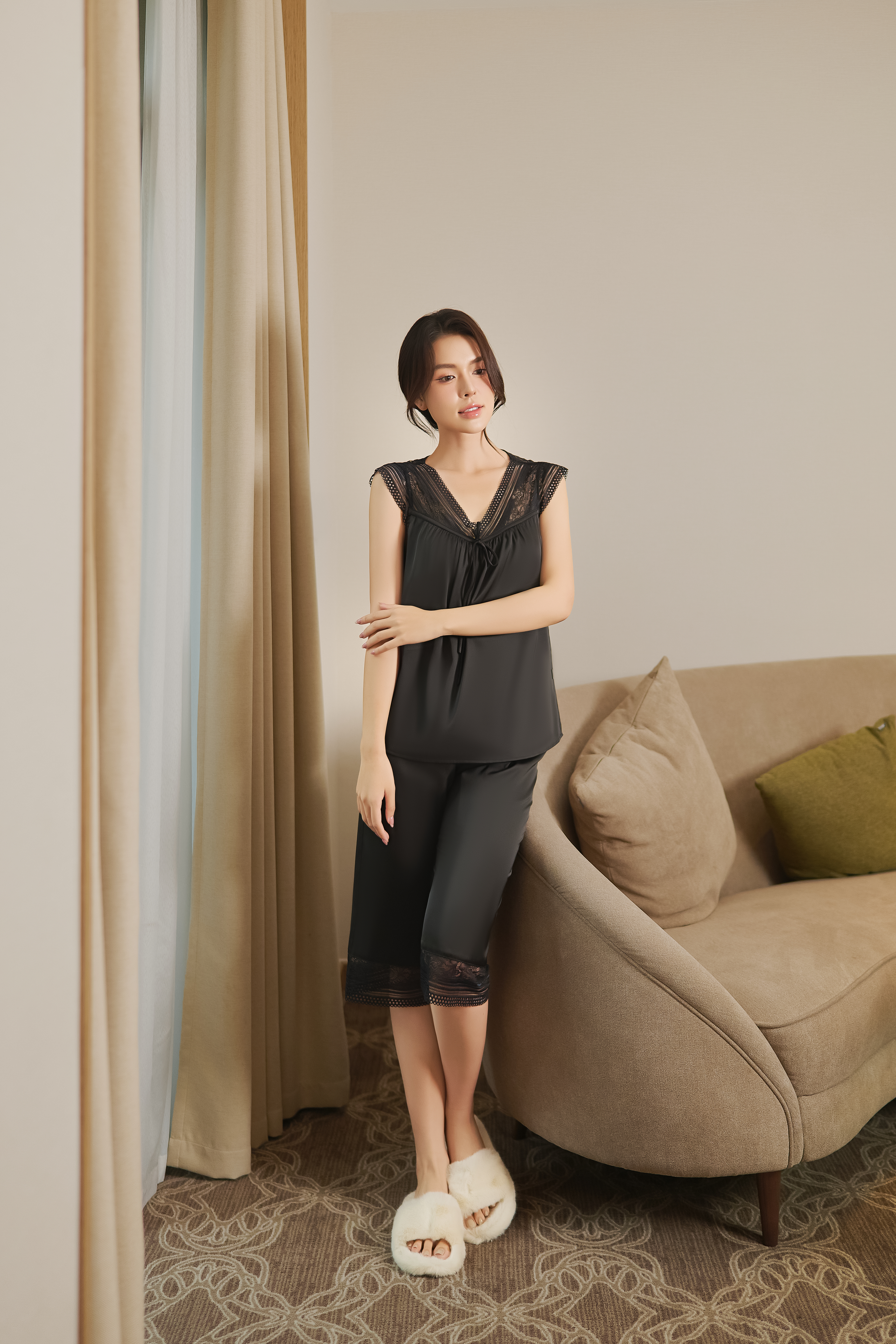 Bộ lụa áo cộc, quần lửng BN603_thumbnail_2