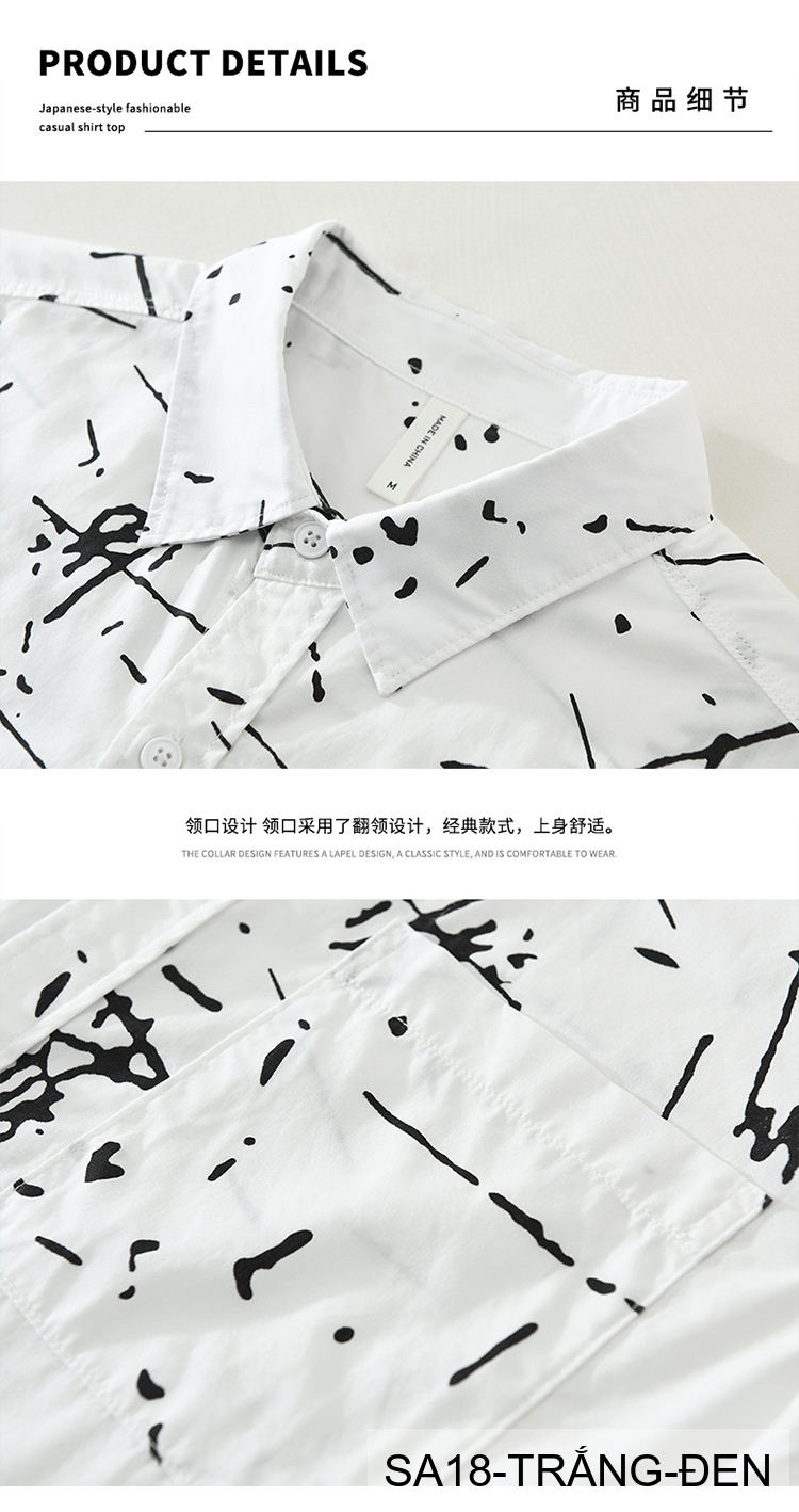 SA18 - Áo Sơ Mi Nam Tay Dài Phong Cách Nhật Bản In Hình Nghệ Thuật Dáng Rộng_thumbnail_12