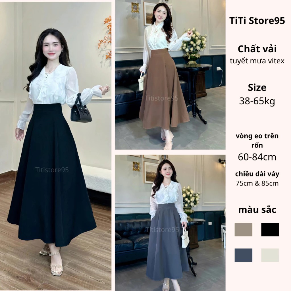 Chân váy xòe bồng gold Nhật (Có túi, khóa kéo sau)_thumbnail_1