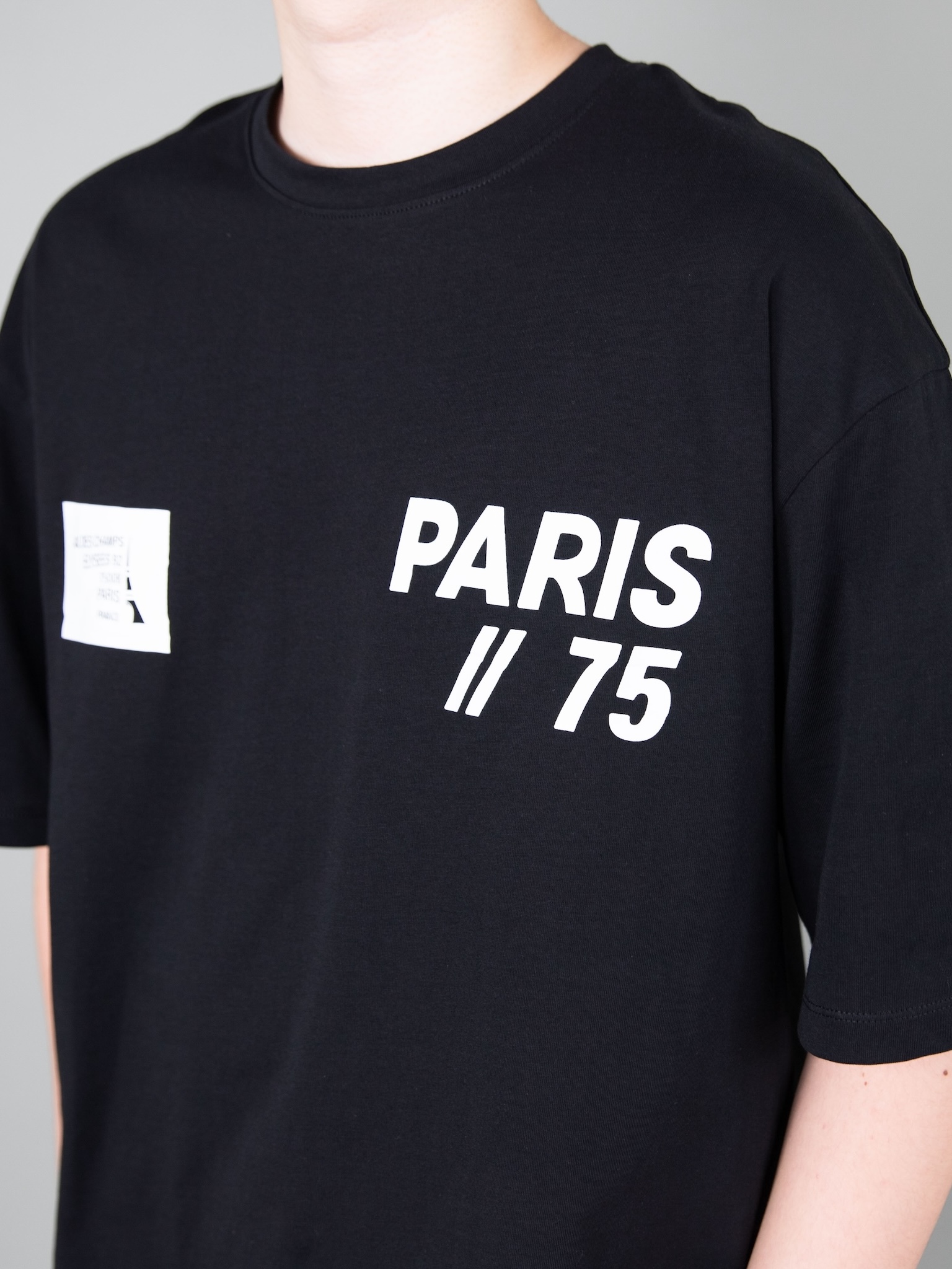 Áo phông bé trai dáng rộng màu đen chữ Paris số 75_thumbnail_3