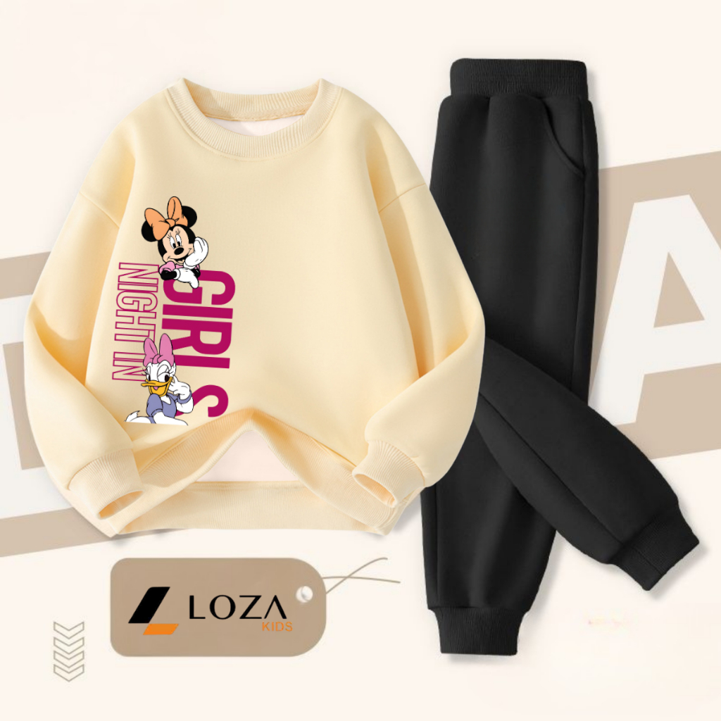 Bộ nỉ bé gái in hình Mickey - Loza BI535_thumbnail_1