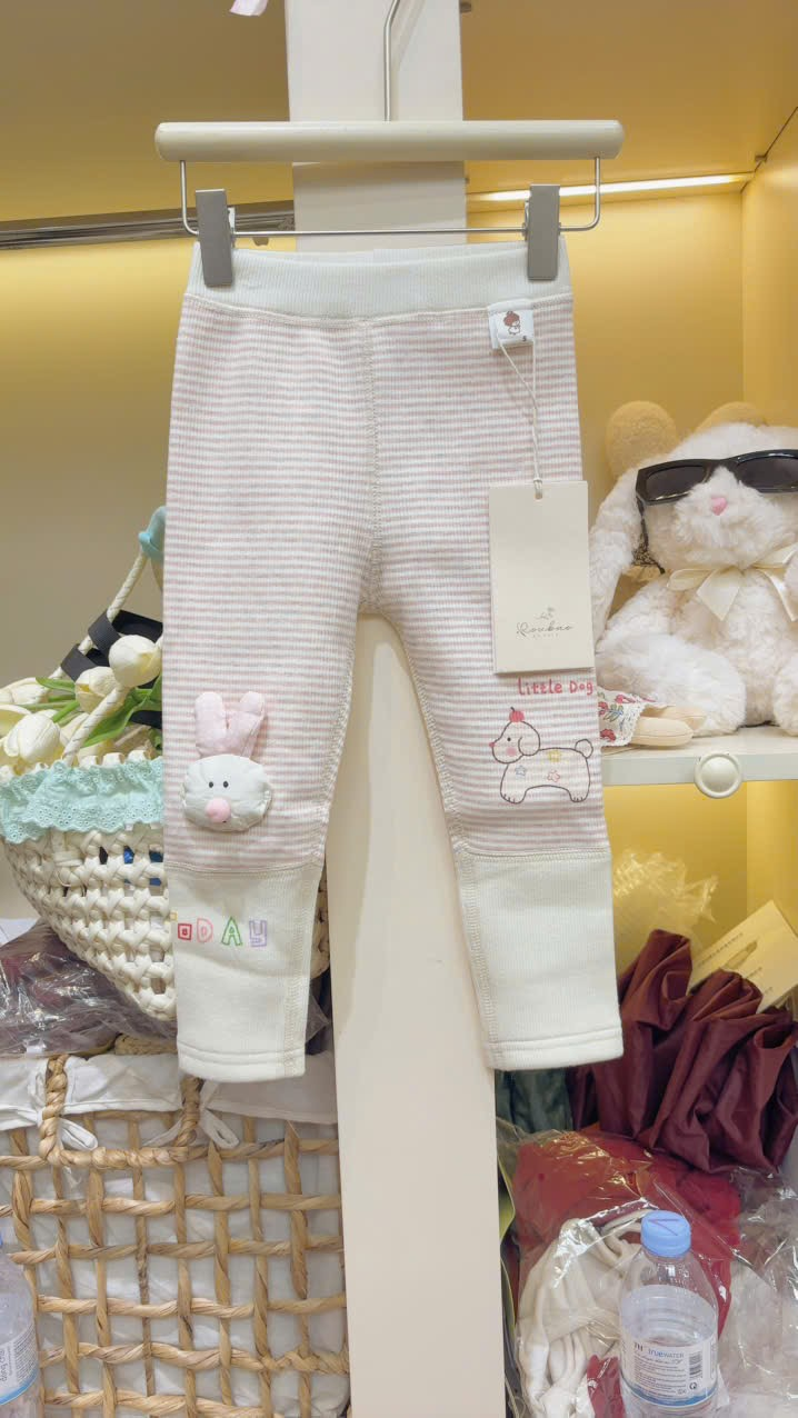 (Q174) Quần legging kẻ hồng đính thỏ_thumbnail_0