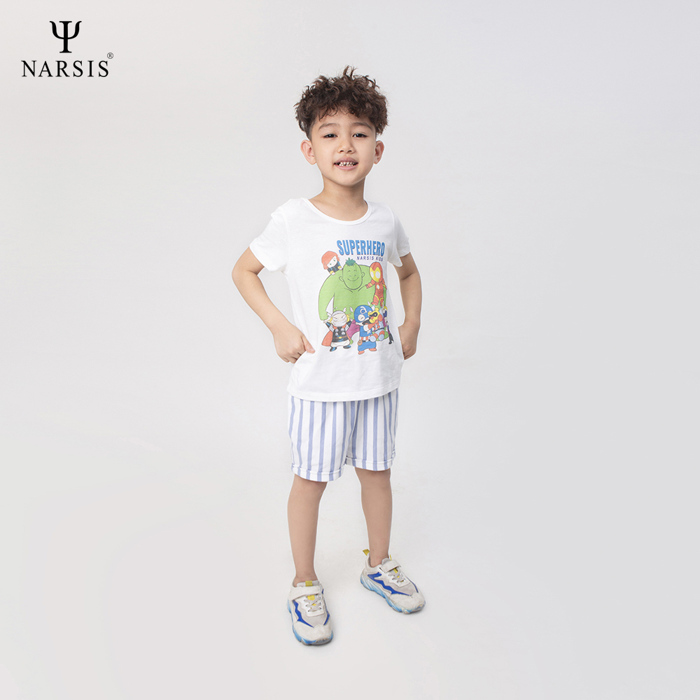 ÁO HÈ BÉ TRAI KD0014 NARSIS CHẤT LIỆU THOÁNG MÁT, DỄ CHỊU, THOẢI MÁI CẢ NGÀY, DỄ VẬN ĐỘNG