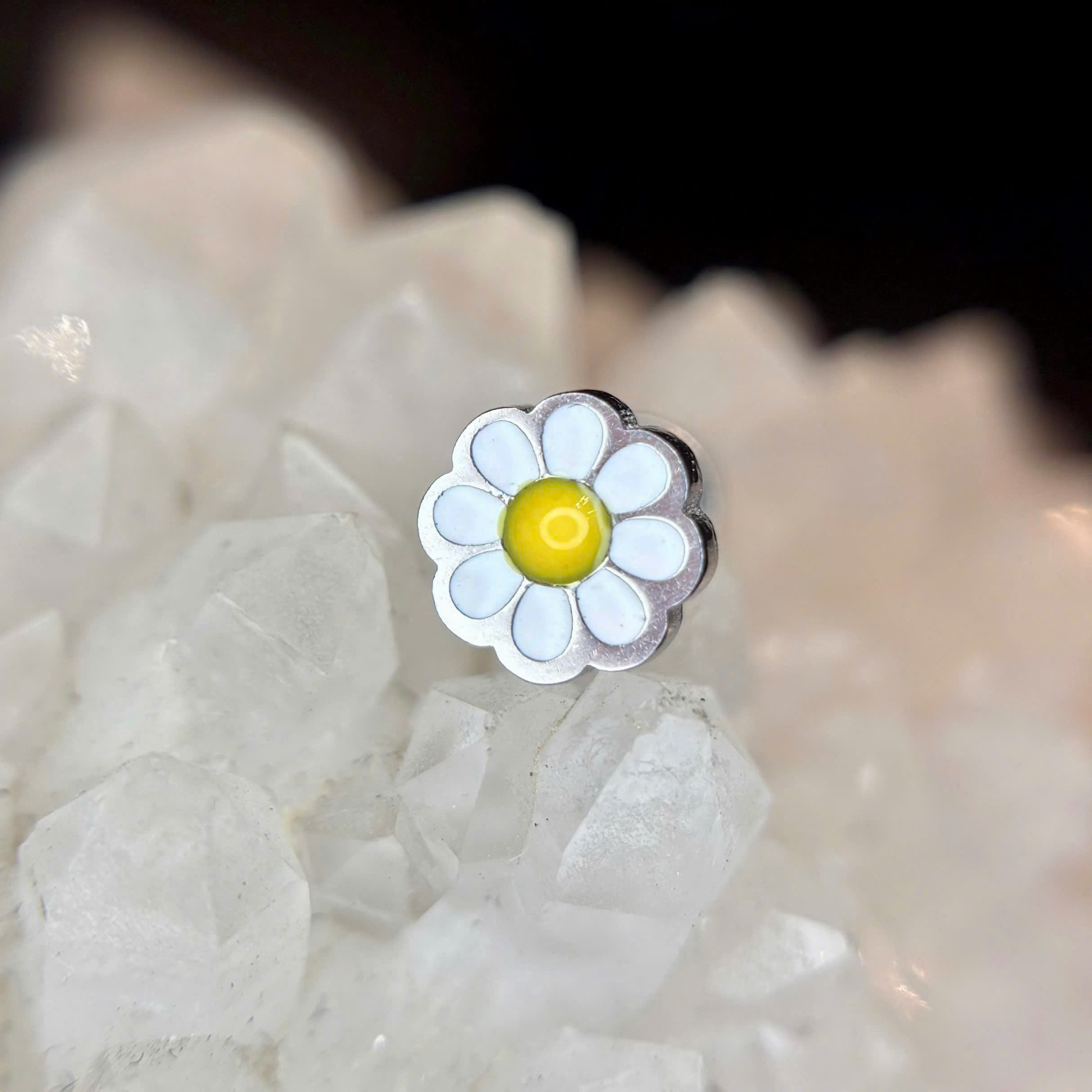 Khuyên kiểu hoa cúc trắng nhụy vàng bi_thumbnail_1