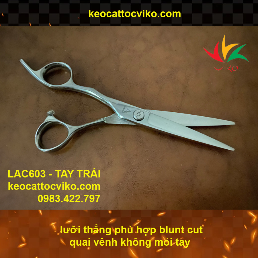 Kéo cắt tóc VIKO AKAFUJI LAC-603 (tay trái) - bảo hành 1 năm