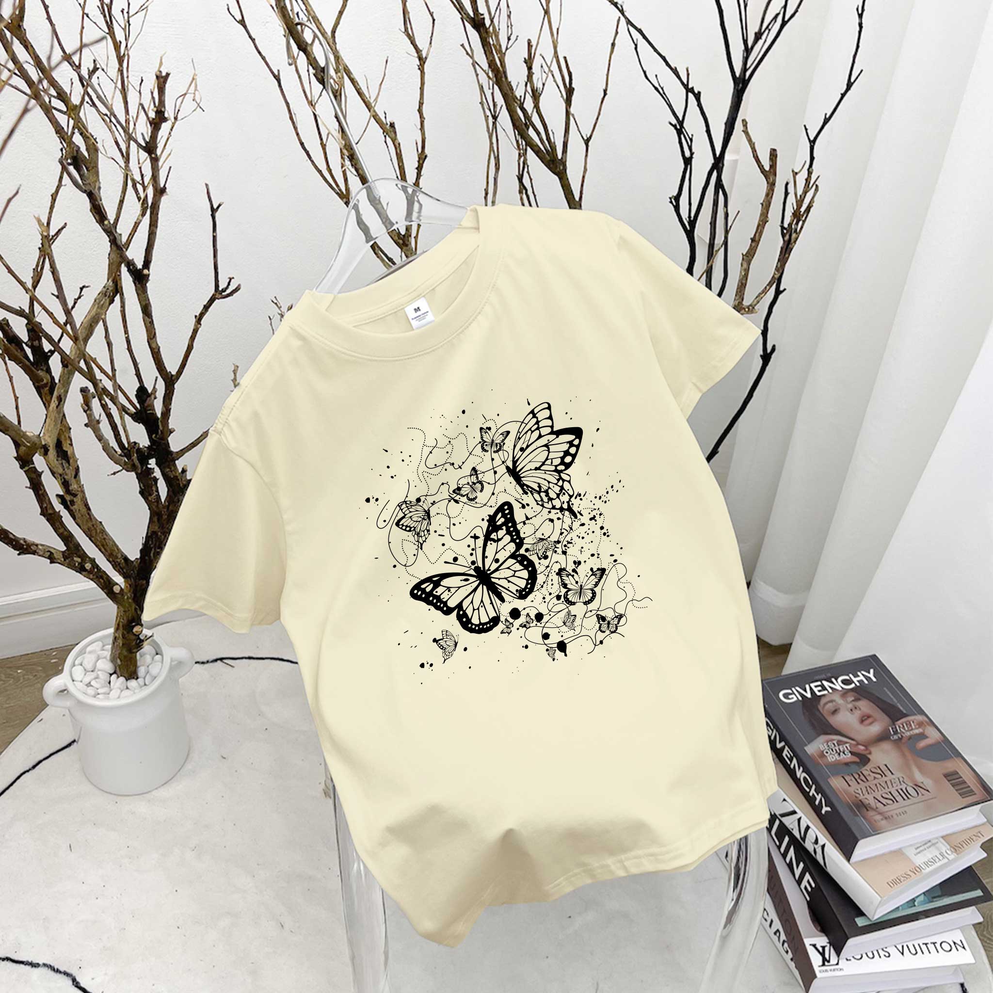 Áo thun nữ form vừa regular tôn dáng ARD1502 Miucho Chic vải cotton co giản cổ tròn in artwork_thumbnail_3
