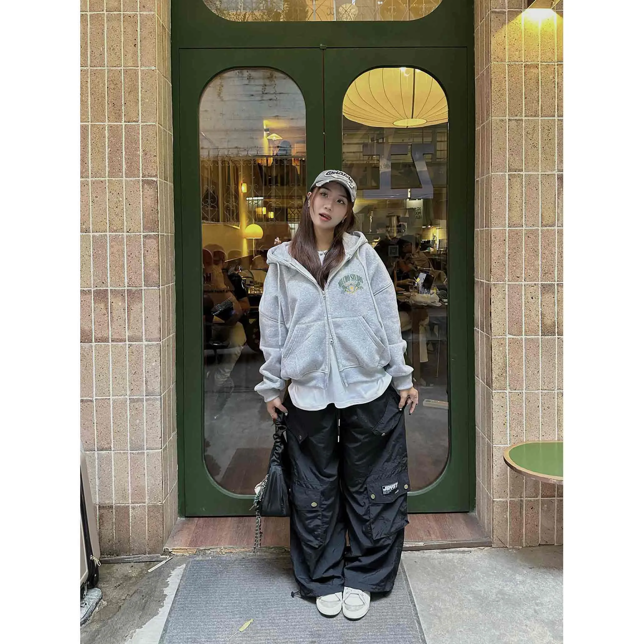 Áo hoodie zip form boxy Miucho Studio 2582 trẻ trung năng động vải nỉ bông mềm mại in mix_thumbnail_2