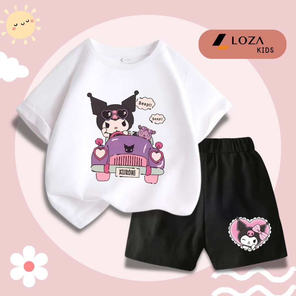 Bộ đồ bé gái in hình Kuromi lái xe -  Loza Kids SB309_thumbnail_4
