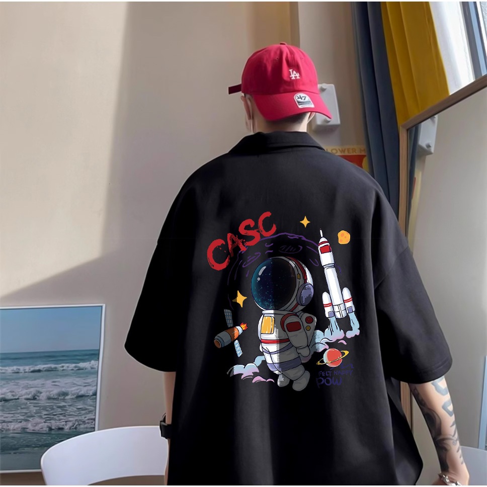 Áo polo nam đứng form tôn dáng PLD765 Miucho Man tay ngắn vải cotton Cổ trụ in artwork_thumbnail_3