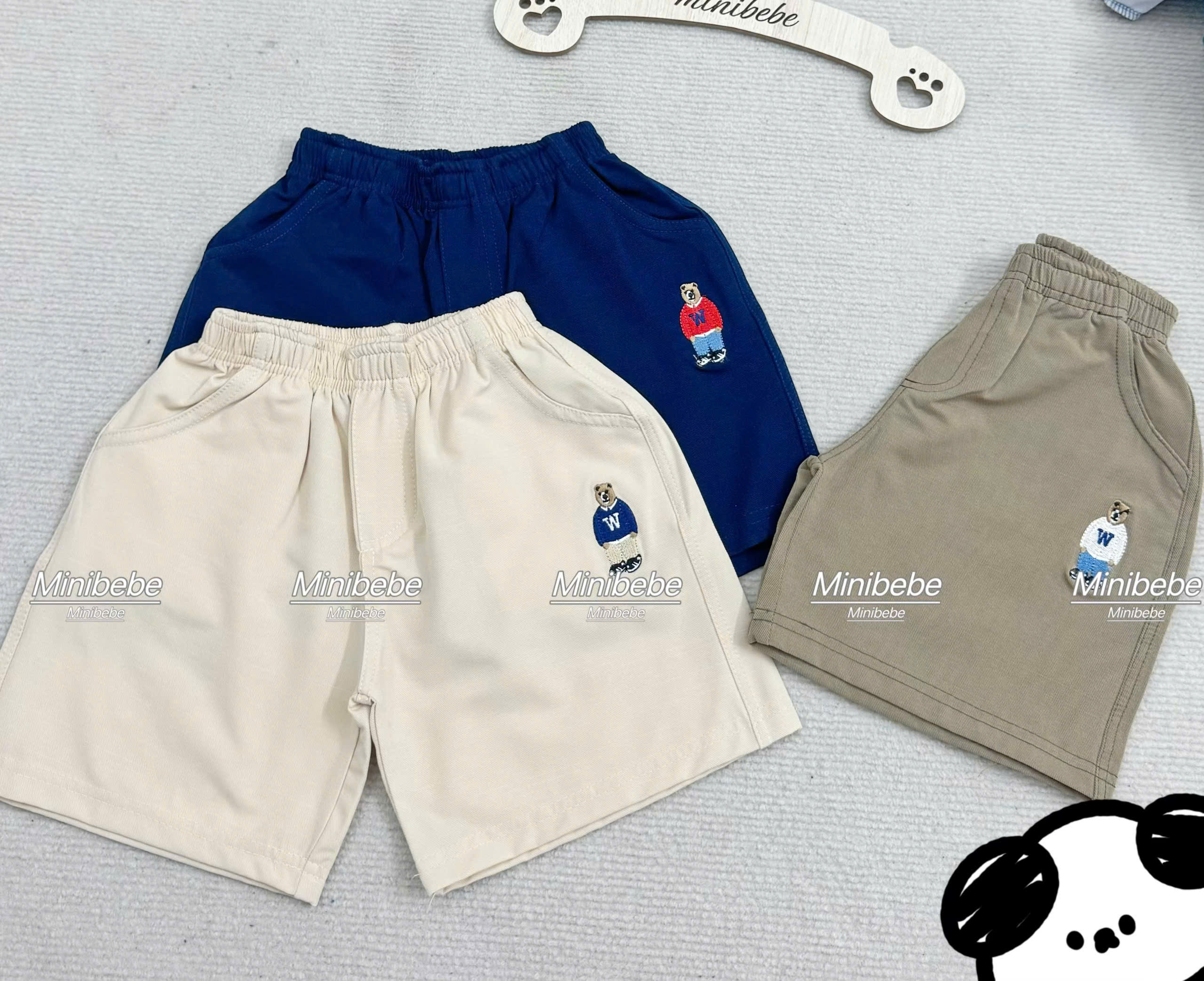 A38 SET 3 QUẦN THÊU GẤU W MÃ 2- A107.60