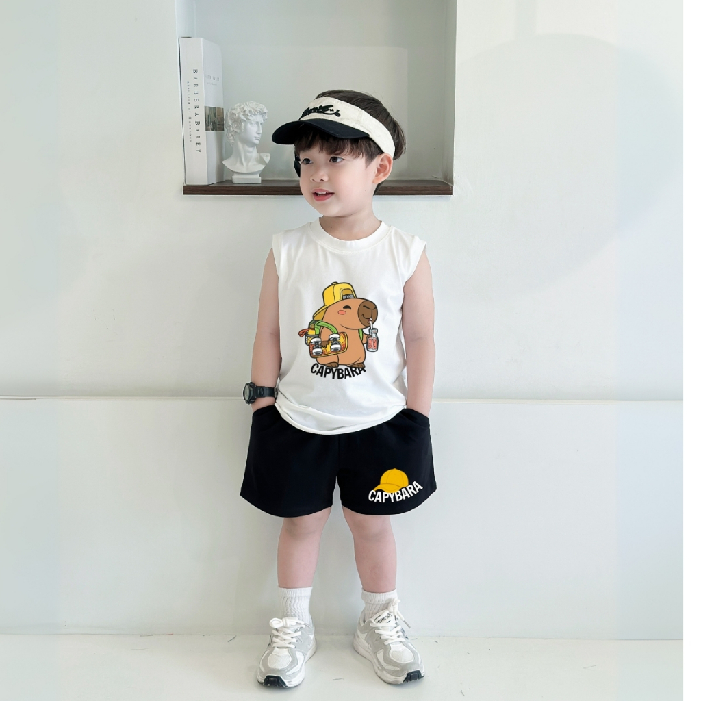 Bộ ba lỗ bé trai in hình Capybara đeo cặp - Loza Kids BL347_thumbnail_2