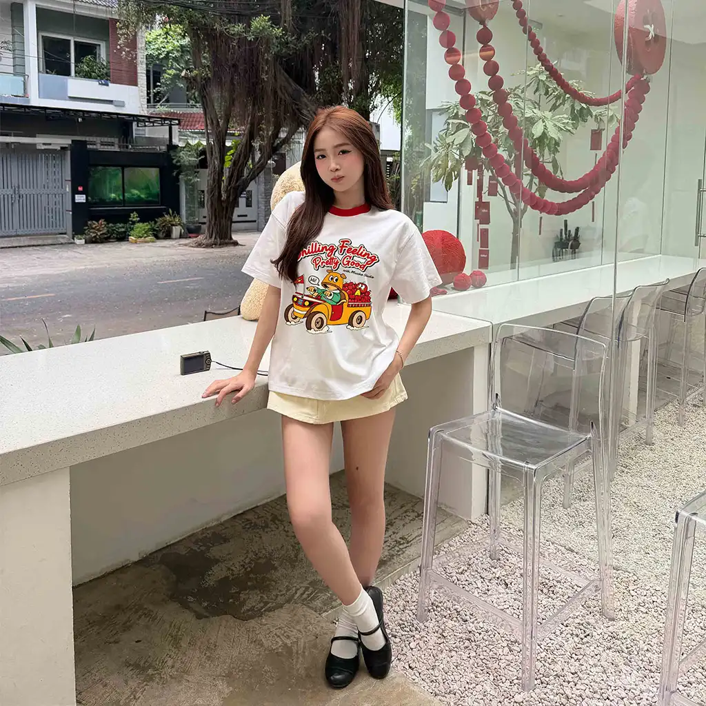 Áo thun boxy nam nữ phối cổ đỏ Miucho 3154_thumbnail_2