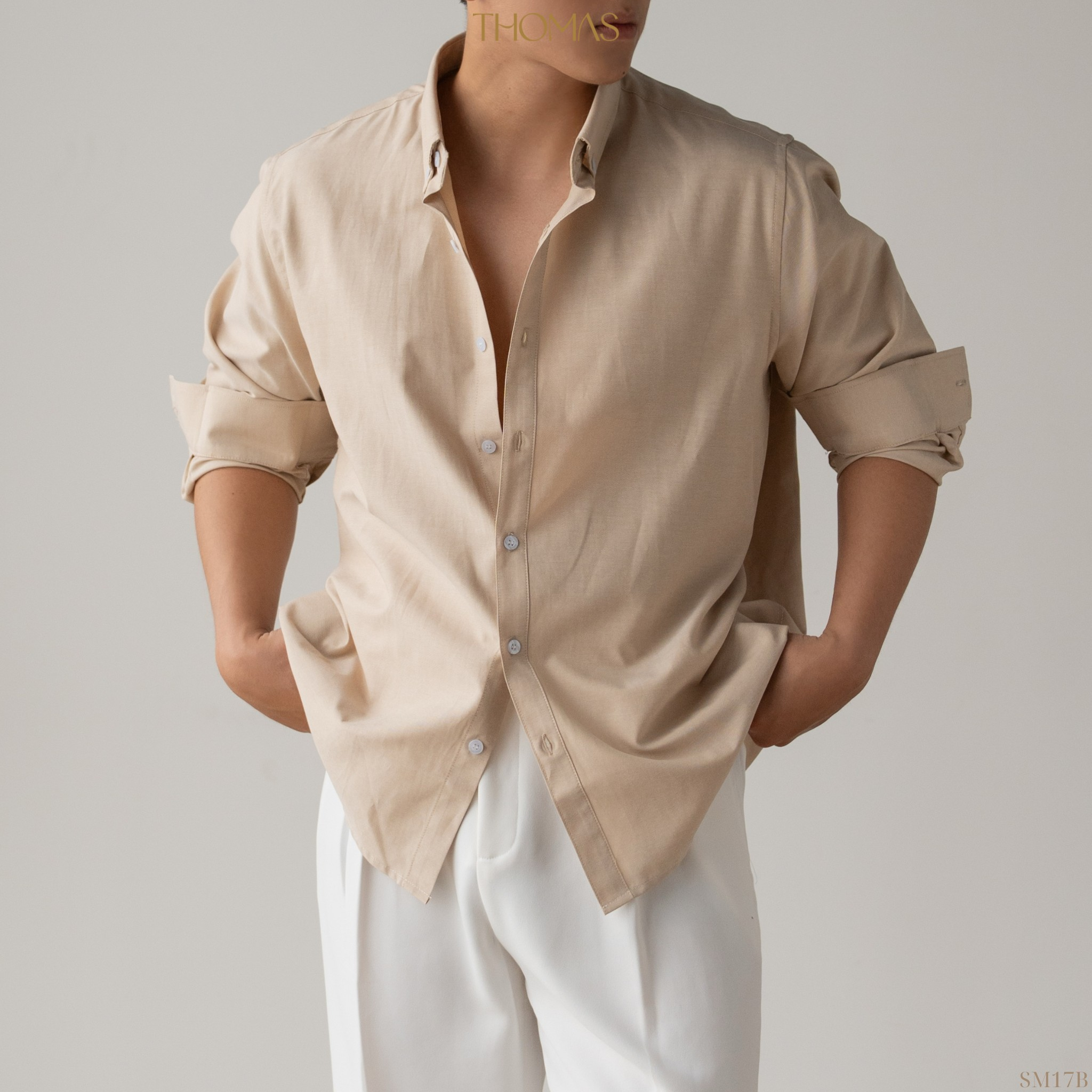 Áo Sơ Mi Dài Tay Enzo Vải Oxford Cổ Button Down Form Relaxed_thumbnail_6