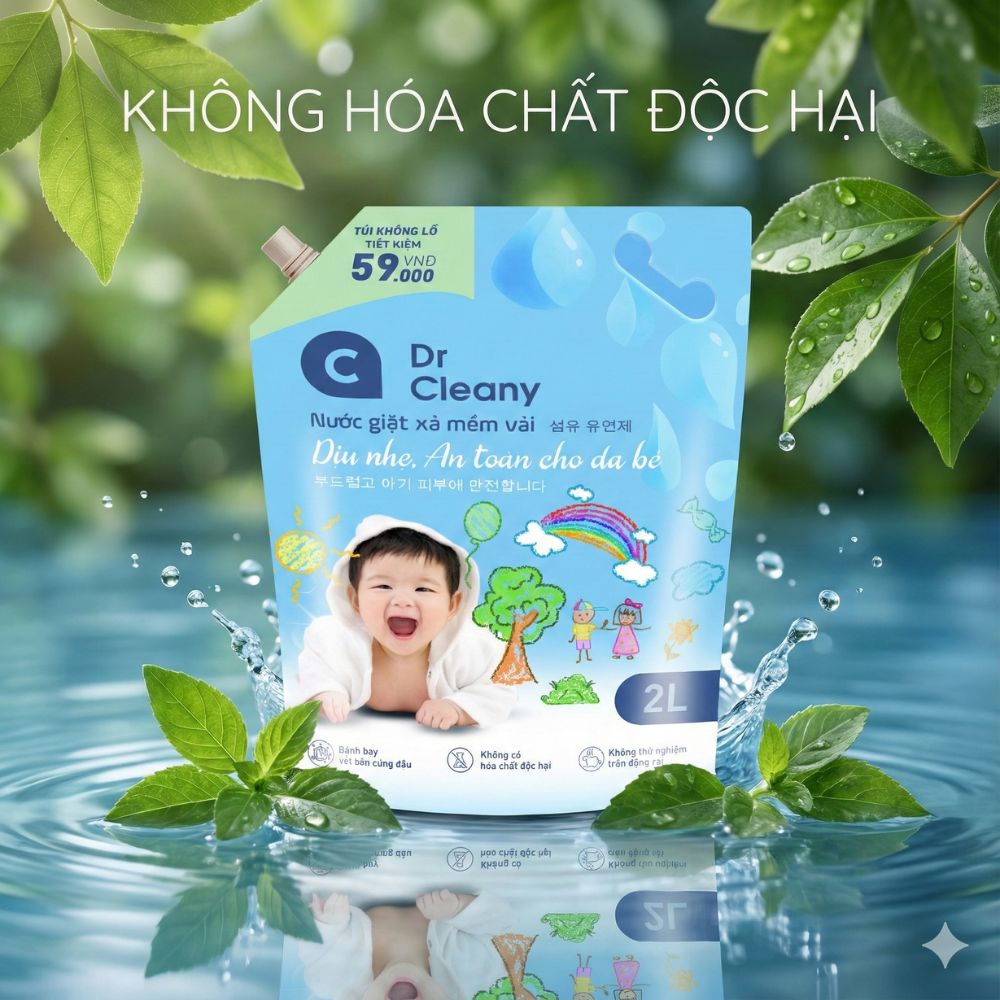 Nước Giặt Xả Cho Bé Dr. Cleany 2kg - Dịu Nhẹ, An Toàn Cho Da Nhạy Cảm_thumbnail_7
