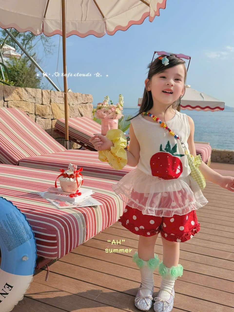 AH18 - Quần short đỏ chấm bi bèo gấu hãng AH_thumbnail_0