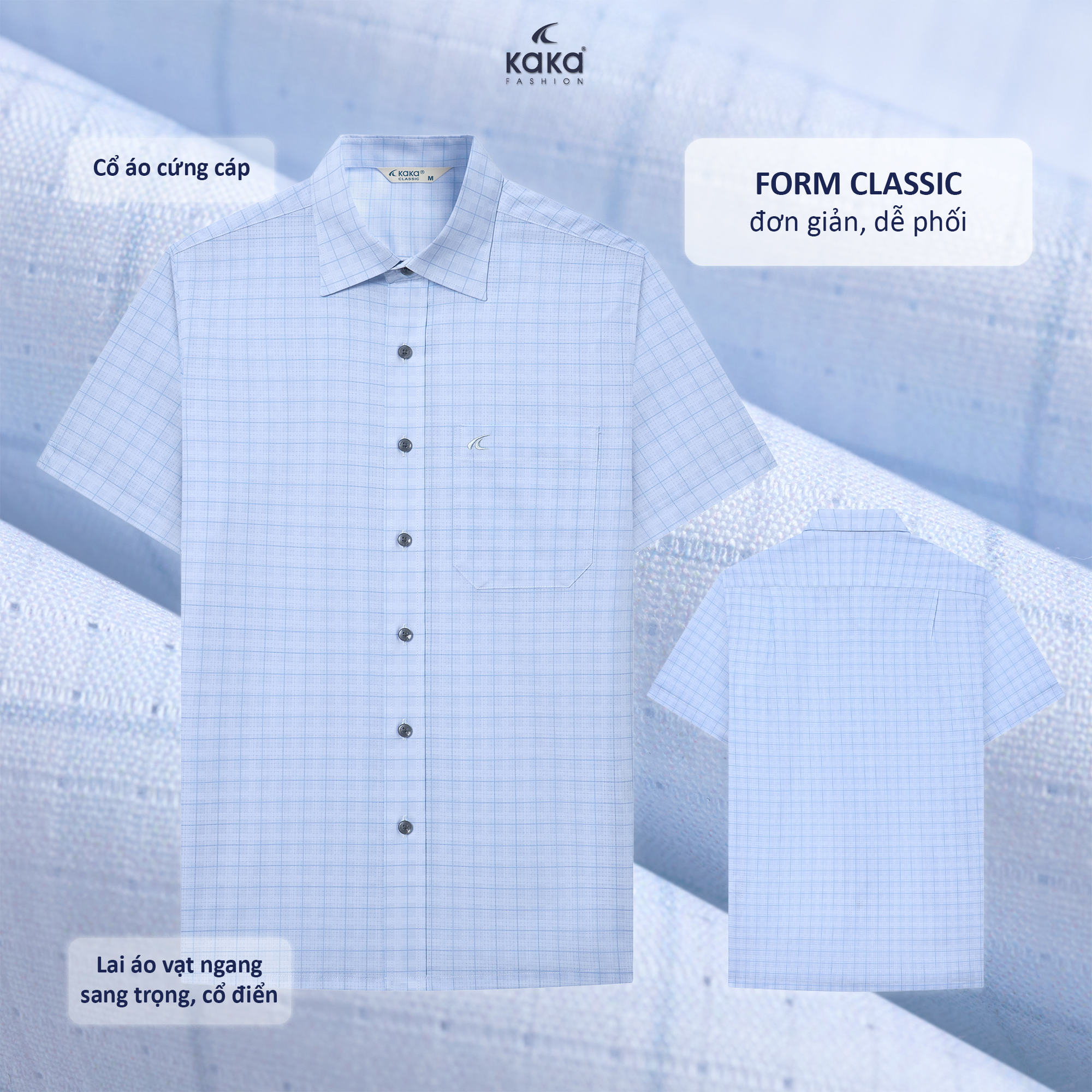 Áo Sơ Mi Kaka Họa Tiết Sọc Có Túi_thumbnail_7