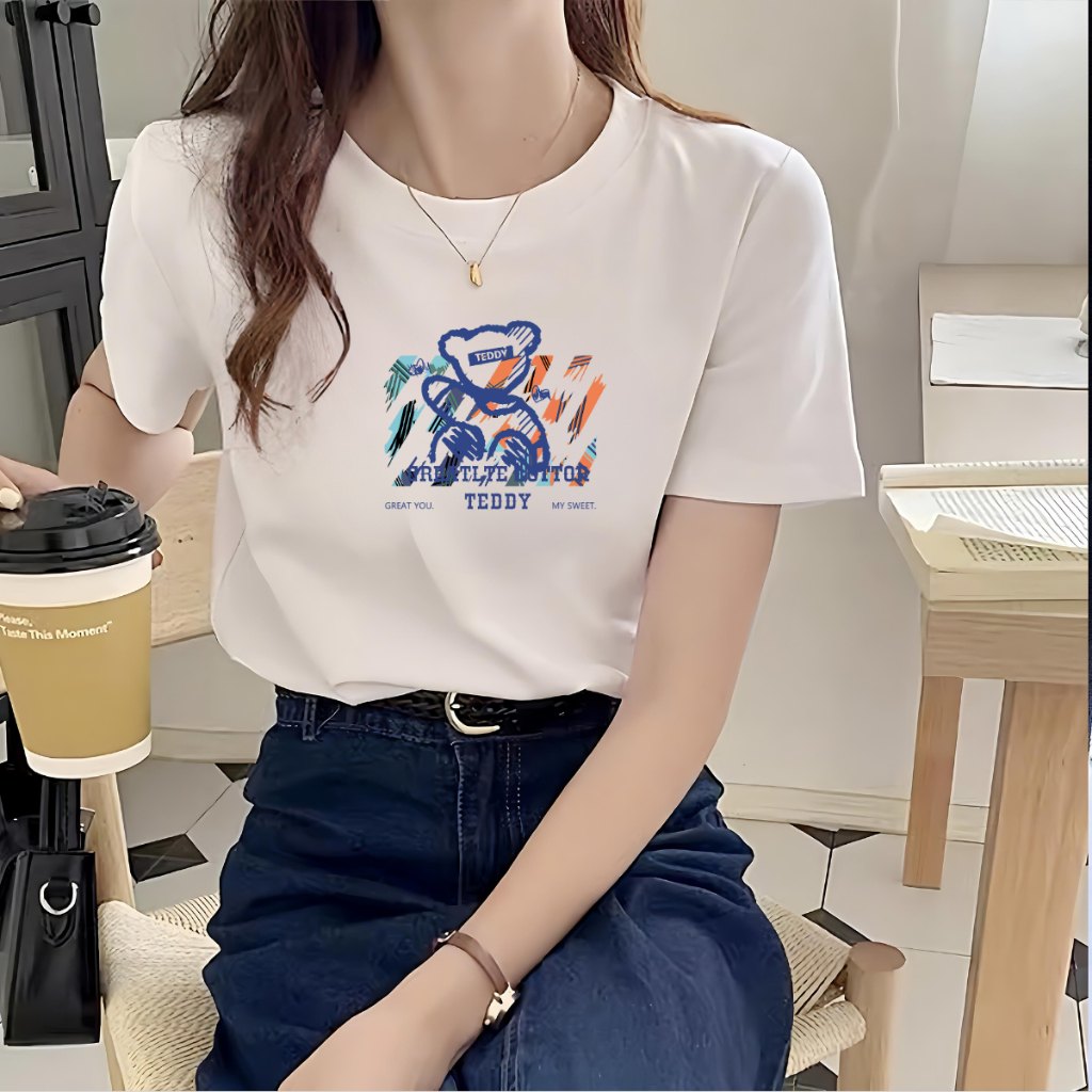 [Form Vừa] Áo phông nữ màu trắng dáng suông vừa chất liệu thun cotton 95% - LOZA G0206_thumbnail_7