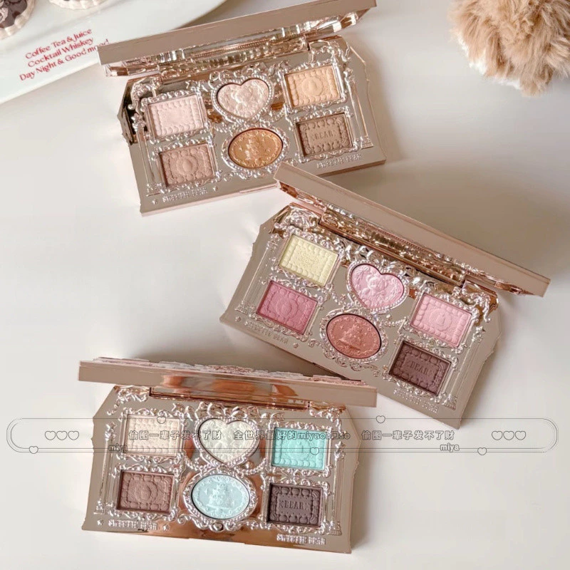 FLOWER KNOWS Eyeshadow Palette Sweetheart Bear Series Six Color Eye Shadow Matte Pearl Natural Powder Fine_thumbnail_2