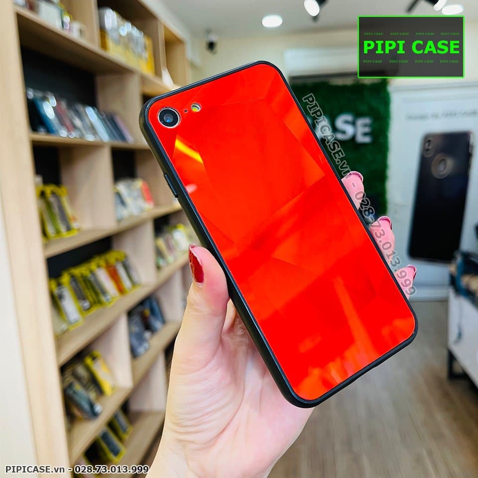 Ốp Lưng iPhone 7 / 8 - Kim Cương 6D - Đỏ