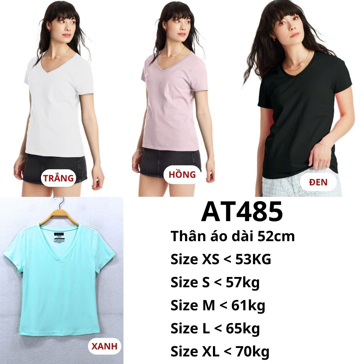 AT485-  Áo thun cổ tim