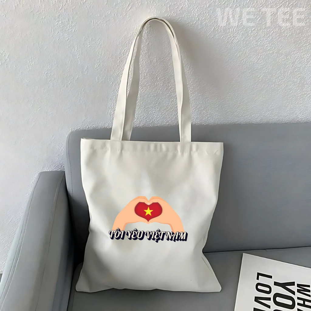 Túi tote vải canvas Tự hào tôi là người Việt Nam có khoá kéo và ngăn phụ, đi học đi chơi - TOTE19_thumbnail_21