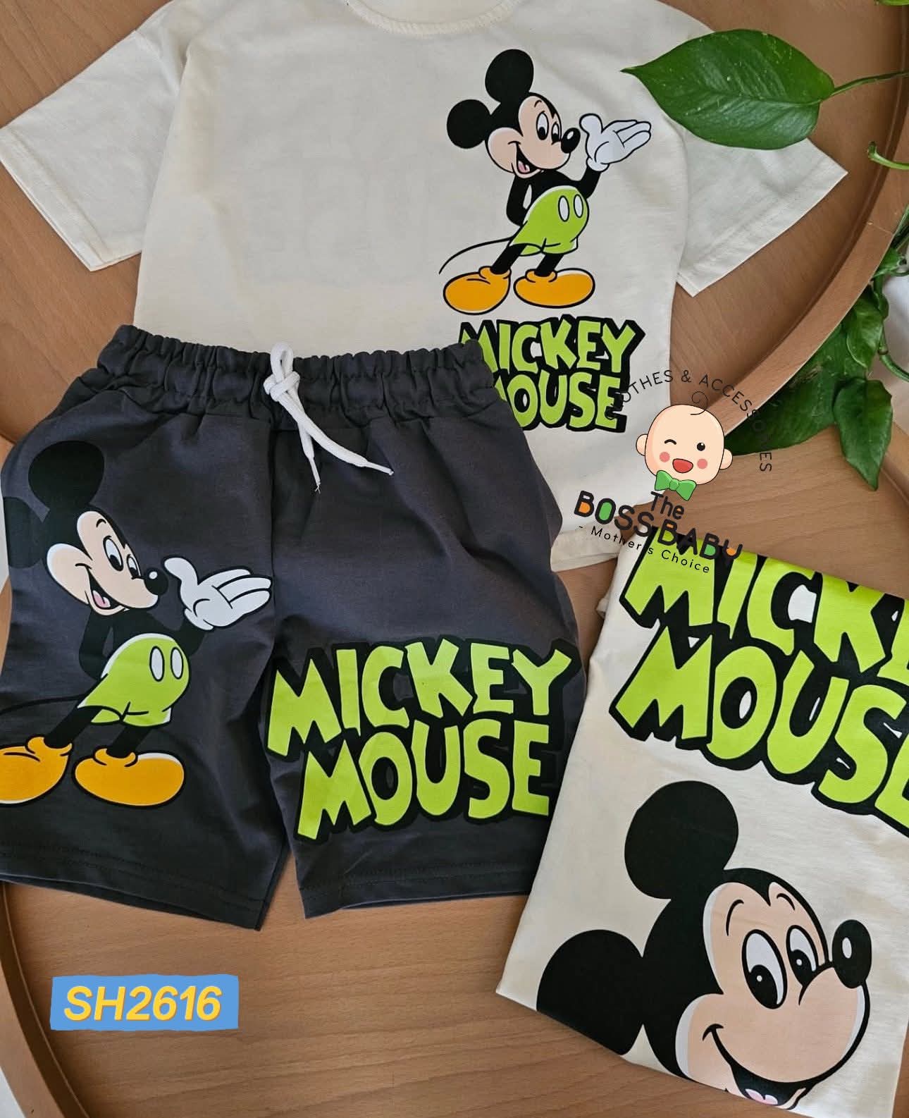 Set bộ cotton kem chì mickey mouse