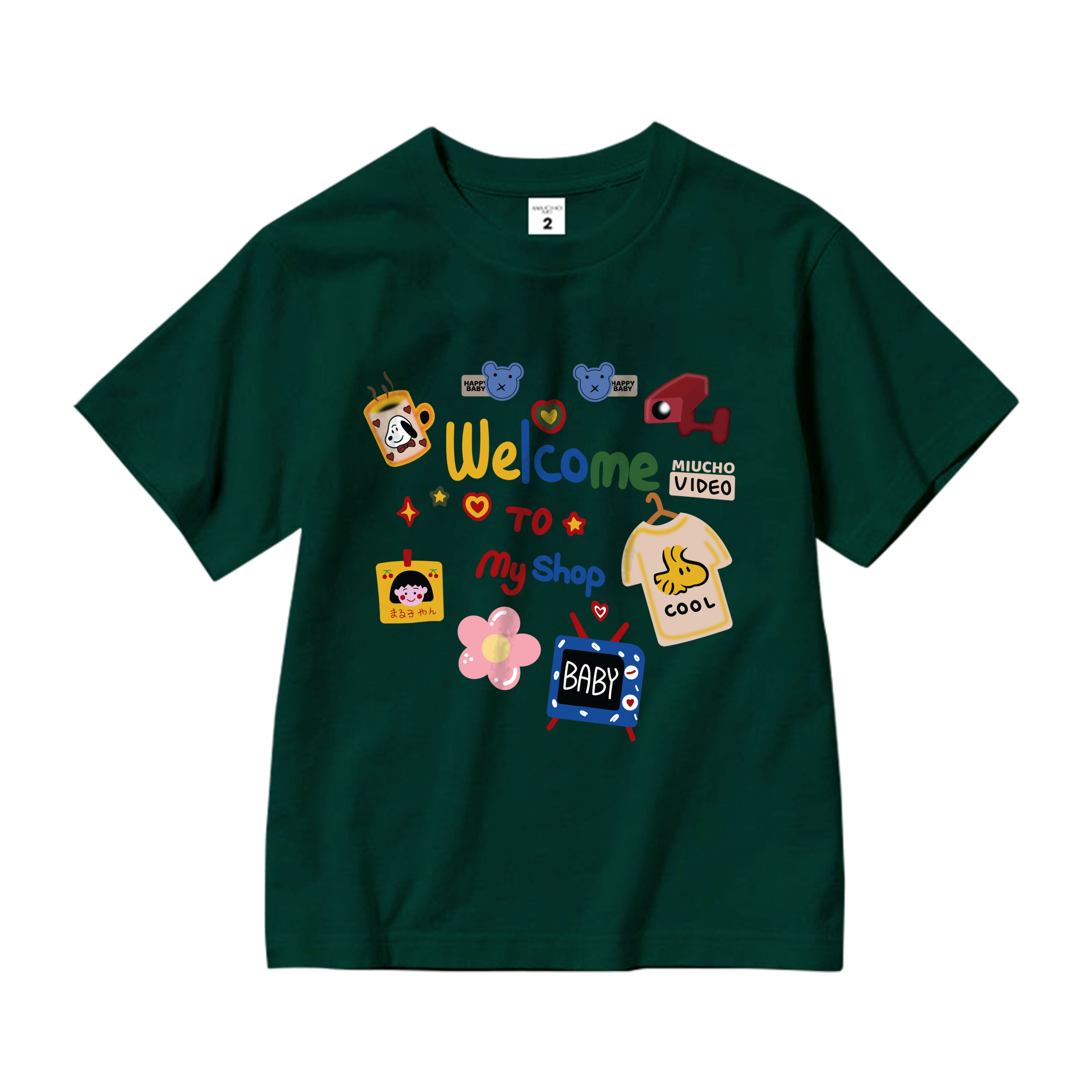 Áo thun cho bé gái form rộng AED1445 Miucho Kid tay ngắn cổ tròn in graphic_thumbnail_0