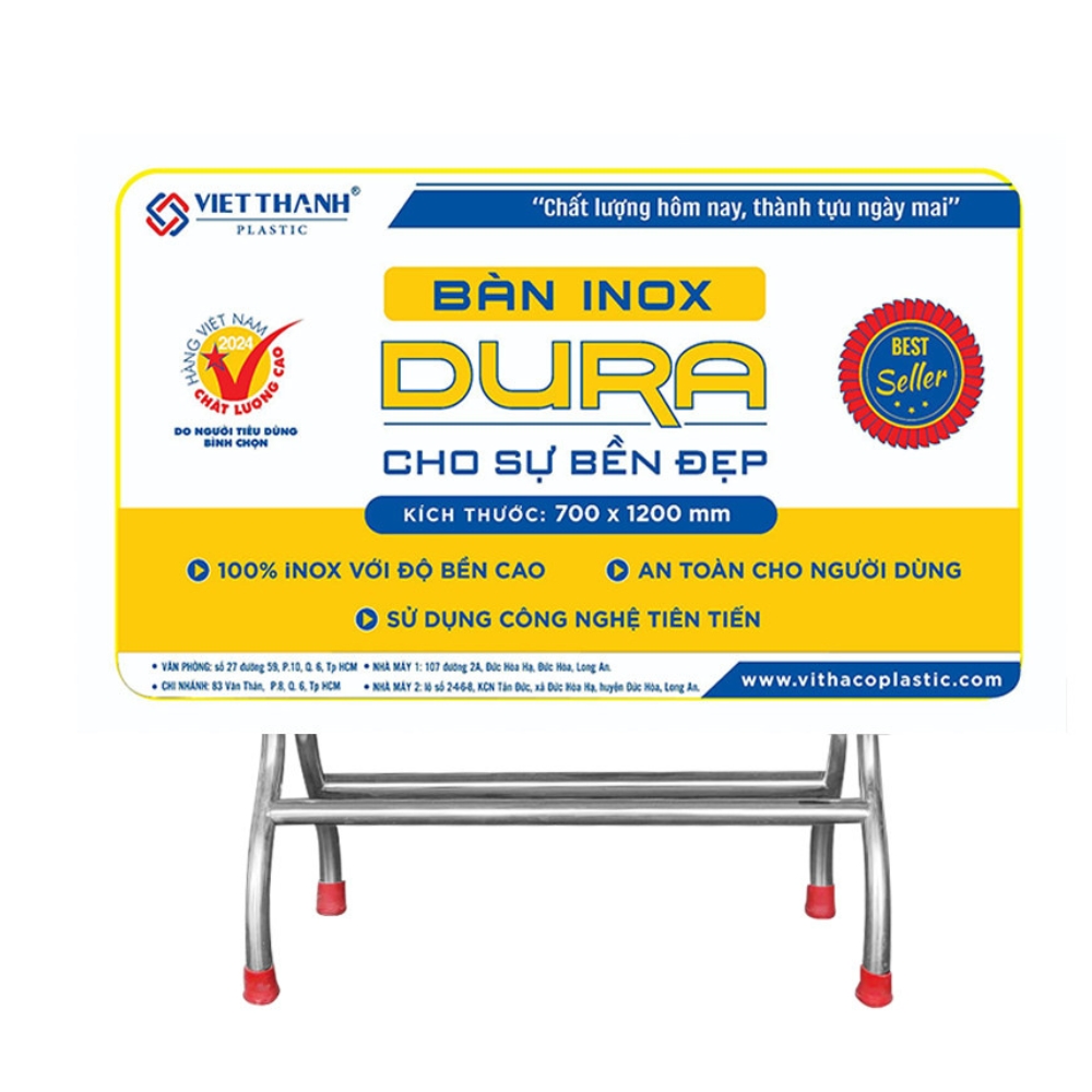 BÀN INOX CHỮ NHẬT DURA