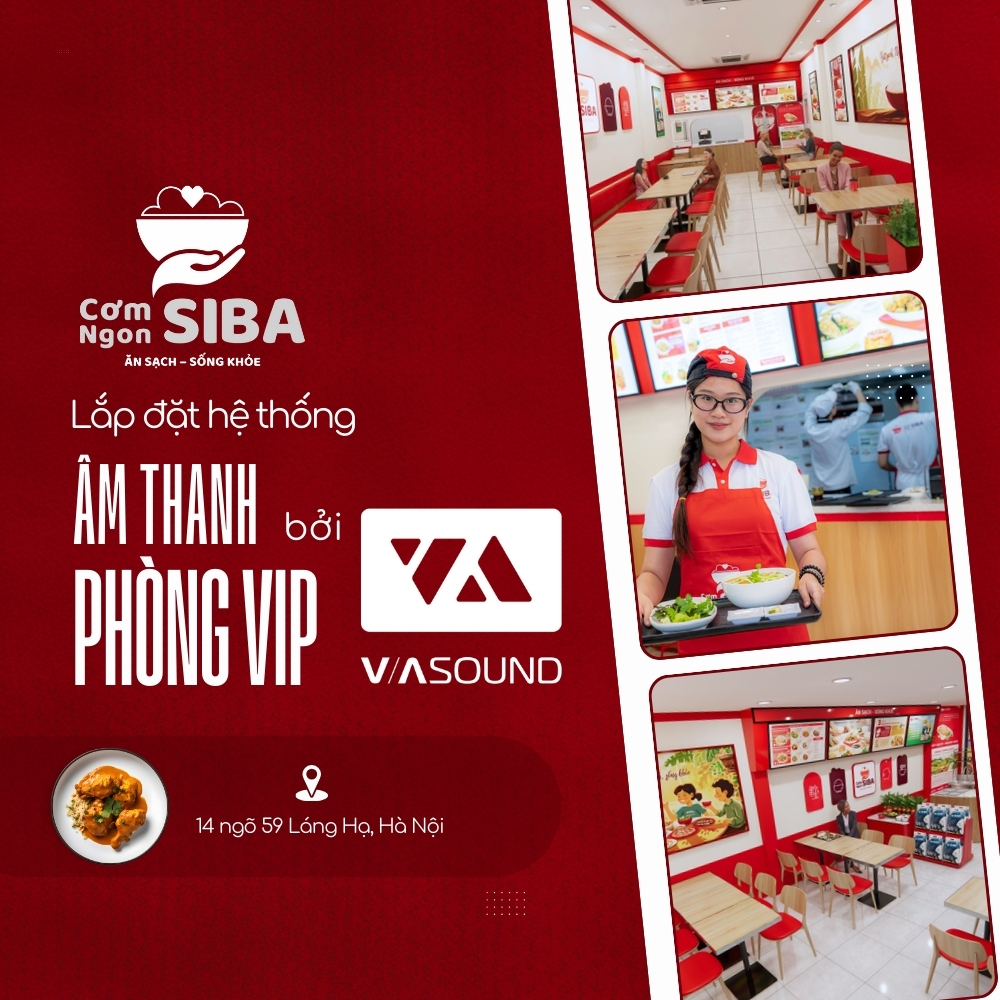 VASOUND bàn giao hệ thống âm thanh 200 triệu tại Cơm Ngon Siba - Láng Hạ