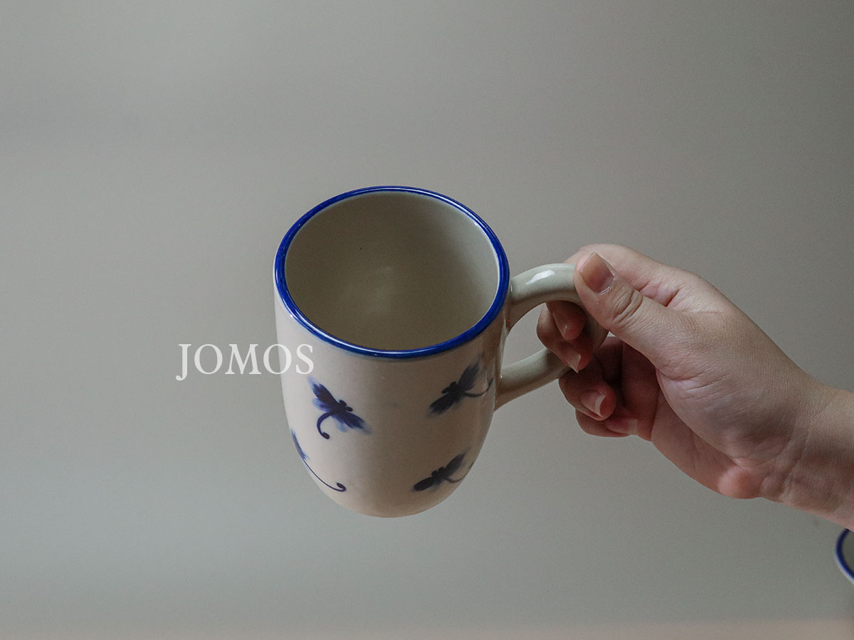 Ly gốm uống nước 400ml thủ công có quai chuồn chuồn J000302_thumbnail_1