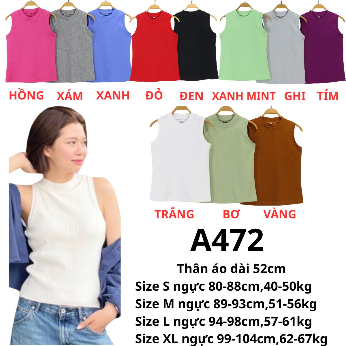 A472 - Áo thun 3 lỗ