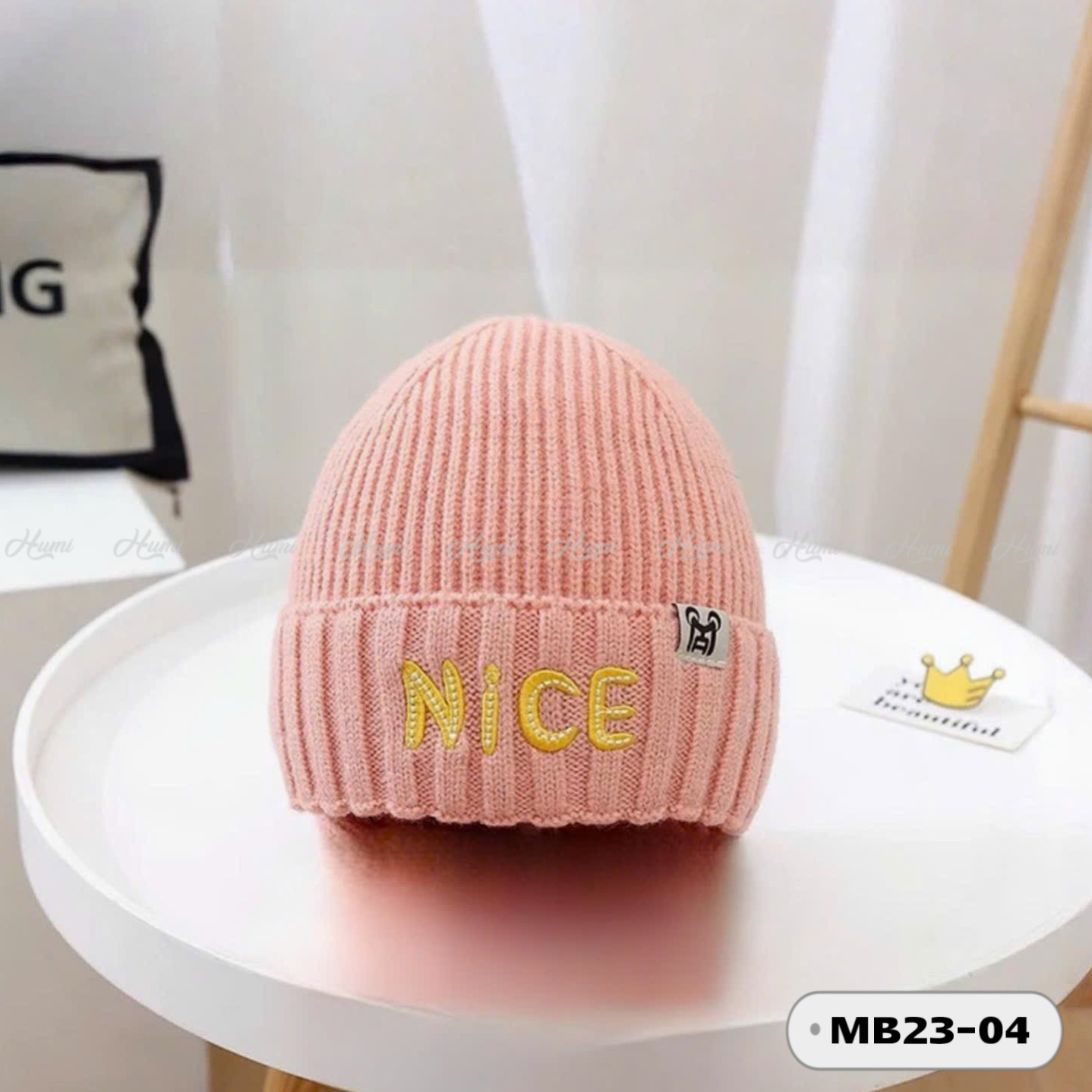 MŨ LEN TRẺ EM (MB23-04 Hồng cam)