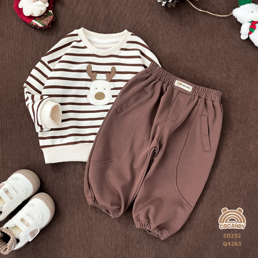 Áo dài NÂU kẻ BE phối tuần lộc_thumbnail_2