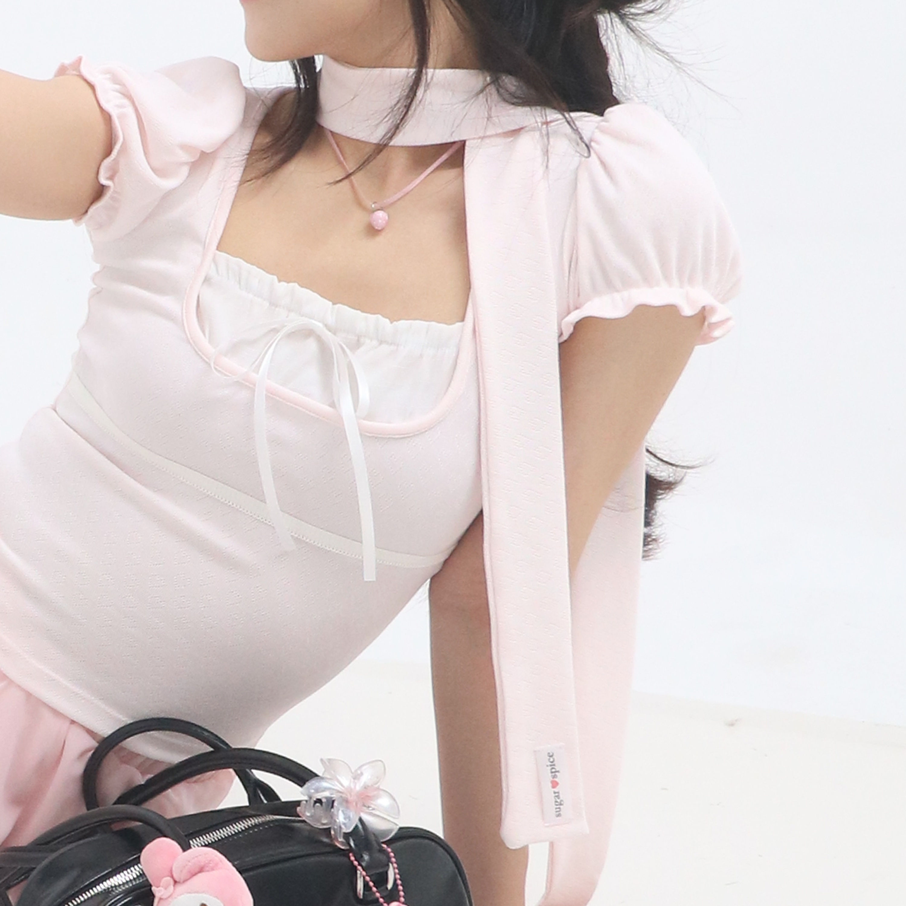 SCARF IN APRICOT PINK