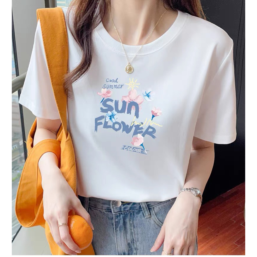 [Form Rộng] Áo thun nữ Sun Flower dáng rộng thời trang - LOZA CT6419_thumbnail_0