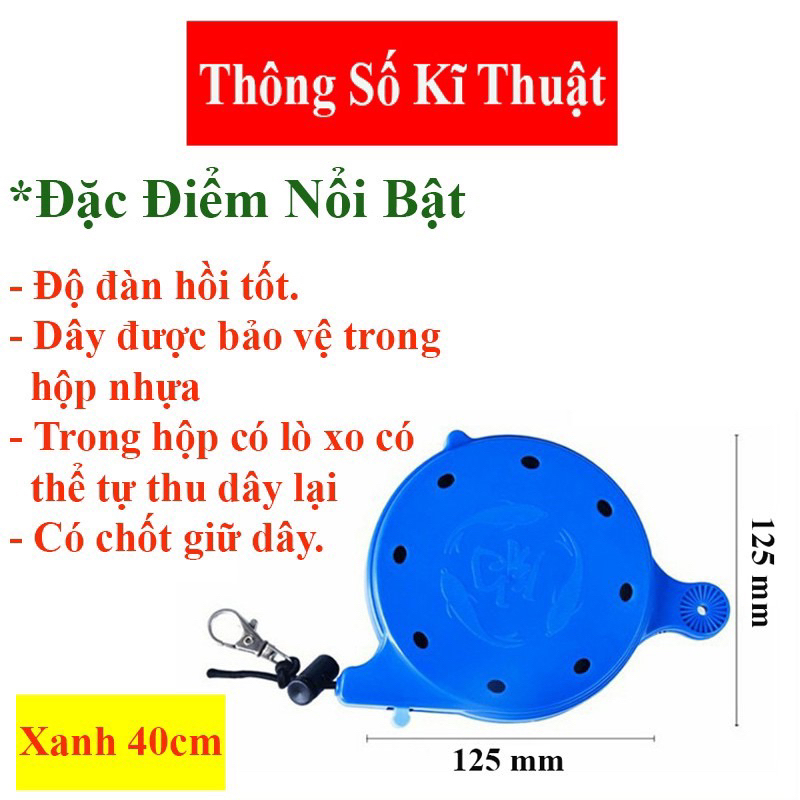 Bộ Dây Bảo Hiểm Cần Câu Đài  Tự Động Thu Kèm Pass Kẹp Chiều Dài 20M - 40M_thumbnail_4