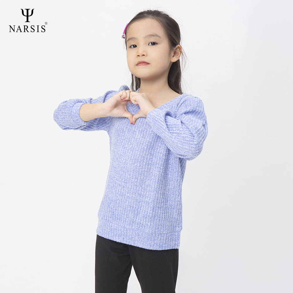 ÁO THU ĐÔNG BÉ GÁI KL0009 NARSIS VẢI LEN COTTON ẤM ÁP, THOÁNG MÁT, GIỮ ẤM TỐT, MỀM MẠI_thumbnail_2