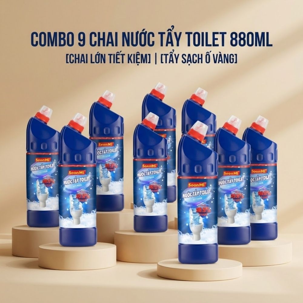1 Thùng 9 Chai Nước Tẩy Toilet SoonMi 880ml