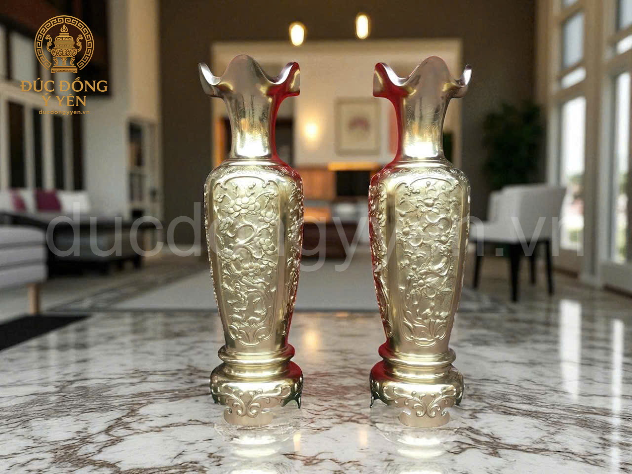 Đôi lọ lộc bình đúc đồng vàng cát tút _thumbnail_1