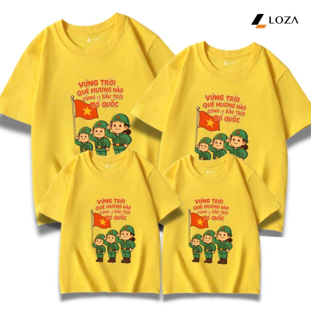 Áo phông gia đình LOZA KIDS 2025 Vùng trời quê hương nào cũng là bầu trời Tổ quốc - Áo đồng phục gia đình - Mã GĐ3183_thumbnail_4