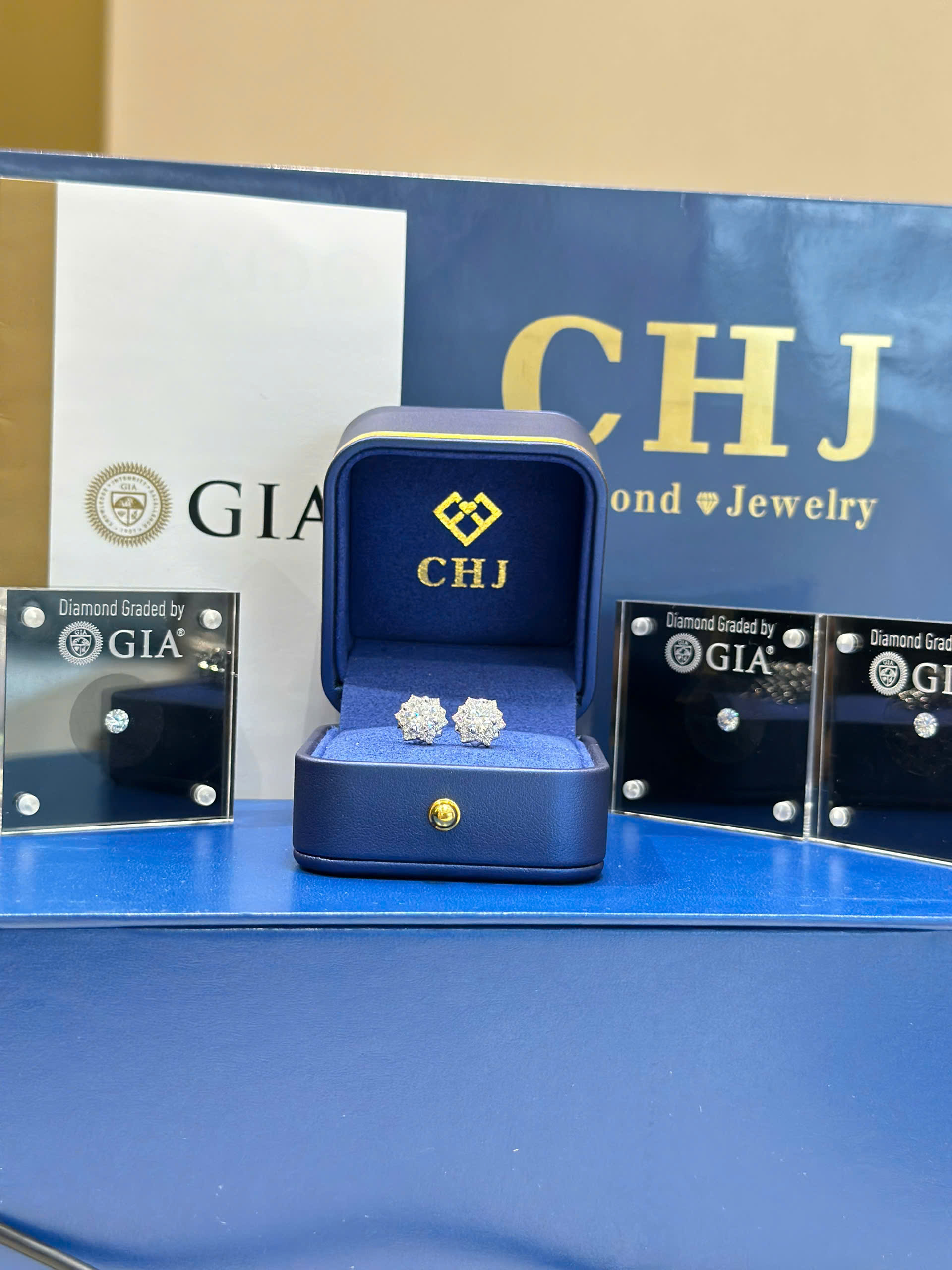 Đôi hoa tai chủ 6.3li D GIA Vỏ 14k full tấm 1.4li 