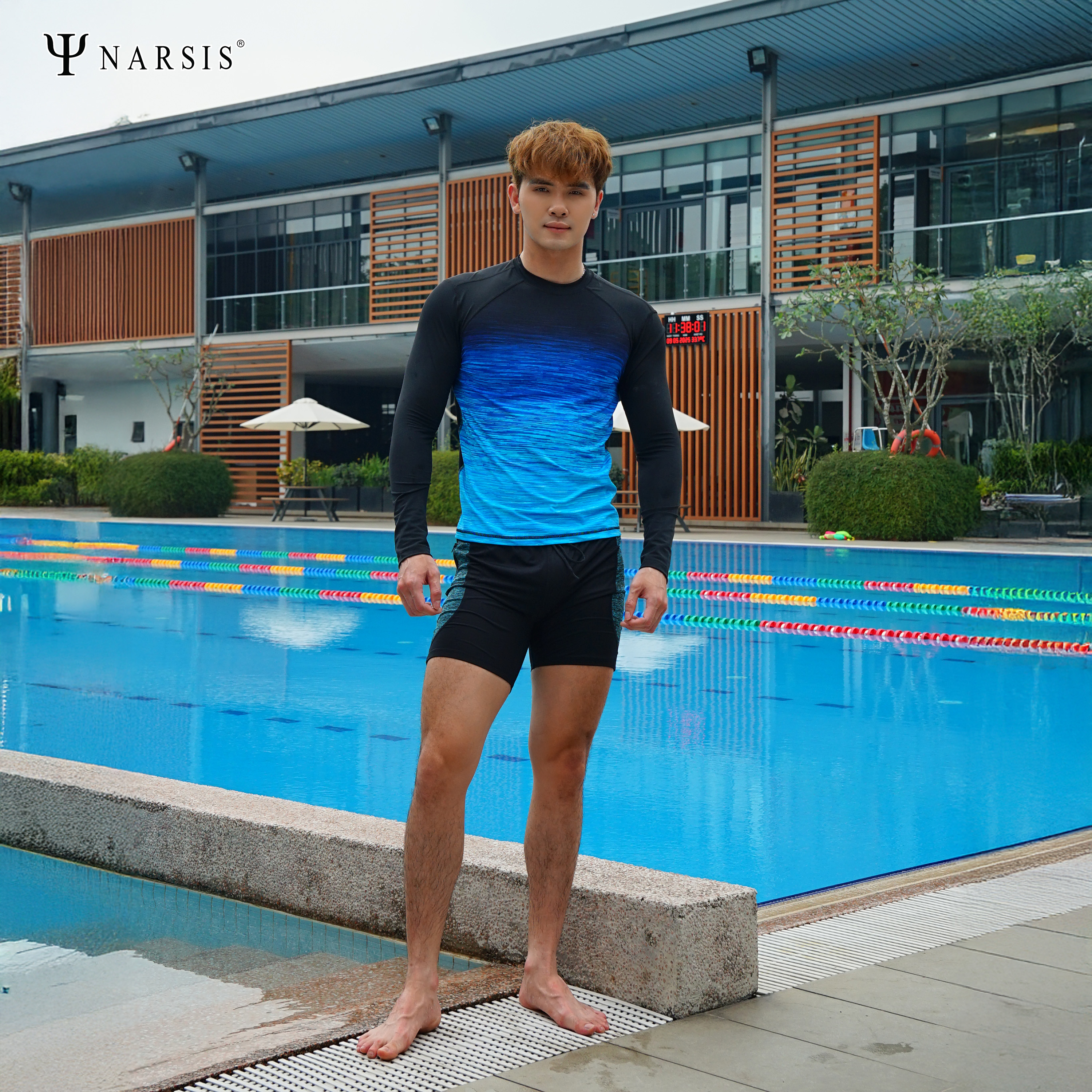 Áo Bơi Nam Narsis, Chất Liệu Vải PE, Áo Bơi Dài Tay QD25003, Chống Tia UV, Bảo Vệ Da, Thoáng Mát, Hiệu Quả_thumbnail_4